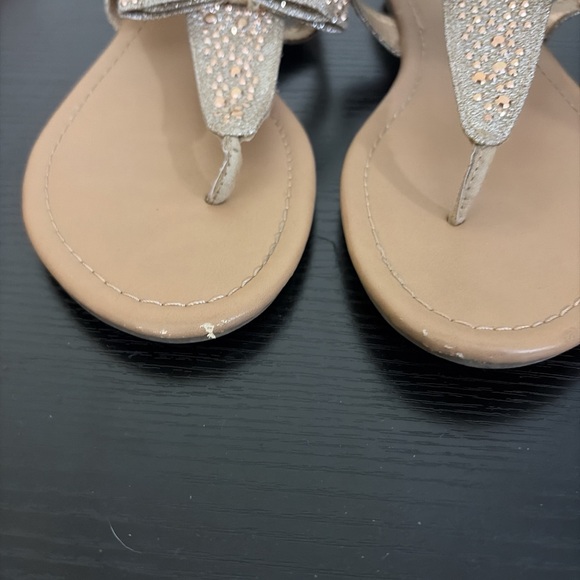 Material Girl Glittering Gold Sandals with Bow - Picture 2 of 3
